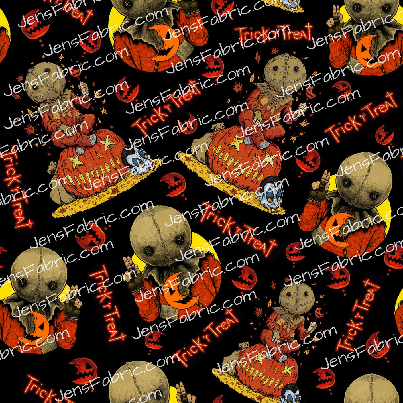 Scarecrow Trick or Treat black fabric