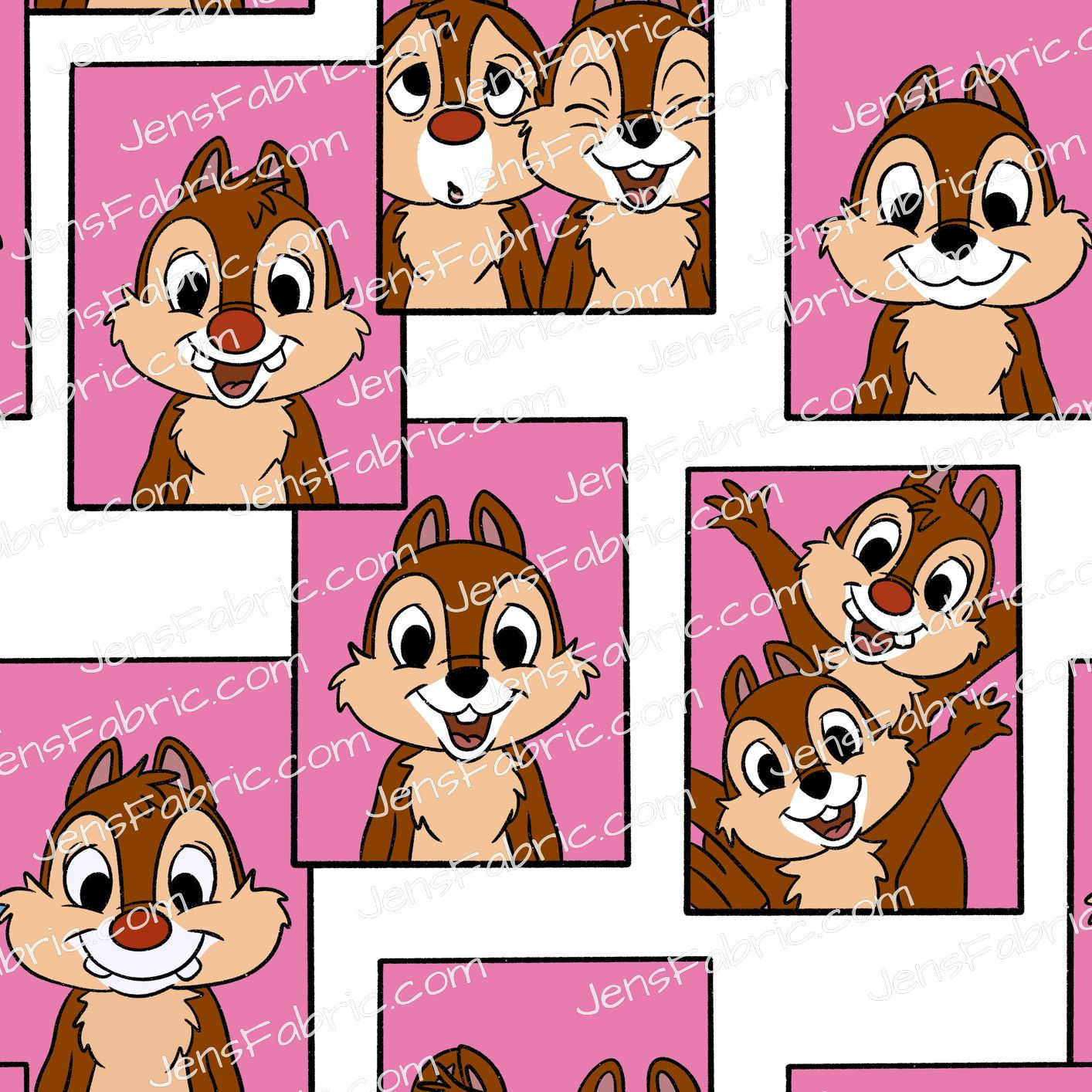 HHarlow Designs: Pink Chipmunk Squares on White