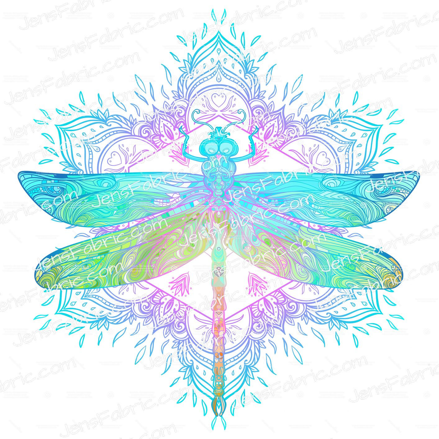 Rainbow Mandala Dragonfly panel