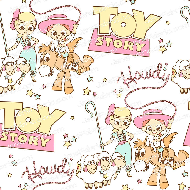 HHarlow Designs: Cartoon Toy Story Ladies on White