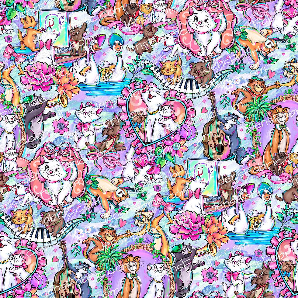 Magical Motif: Aristocats on purple