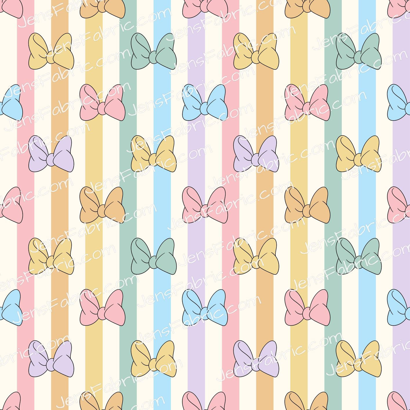 HHarlow Designs: Pastel Minnie Bows on Stripes