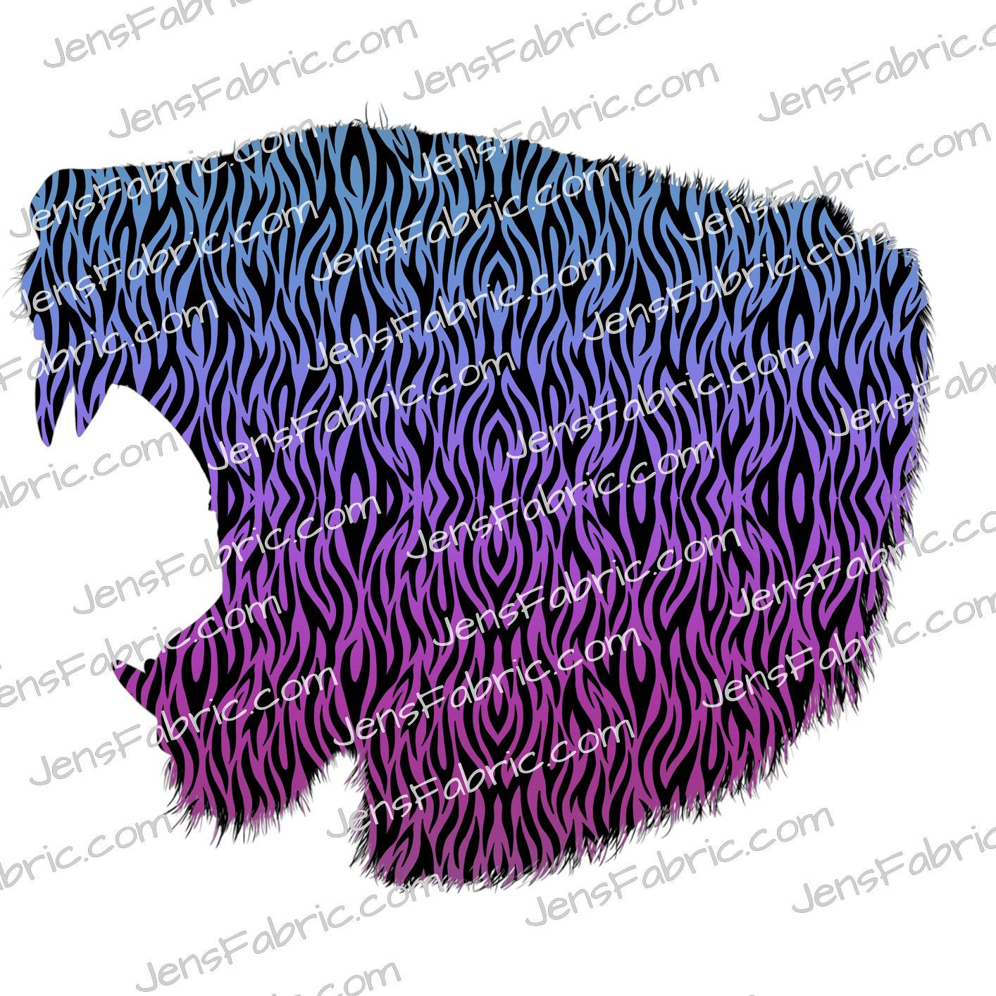 Wild Safari Panel Tiger Head Purple