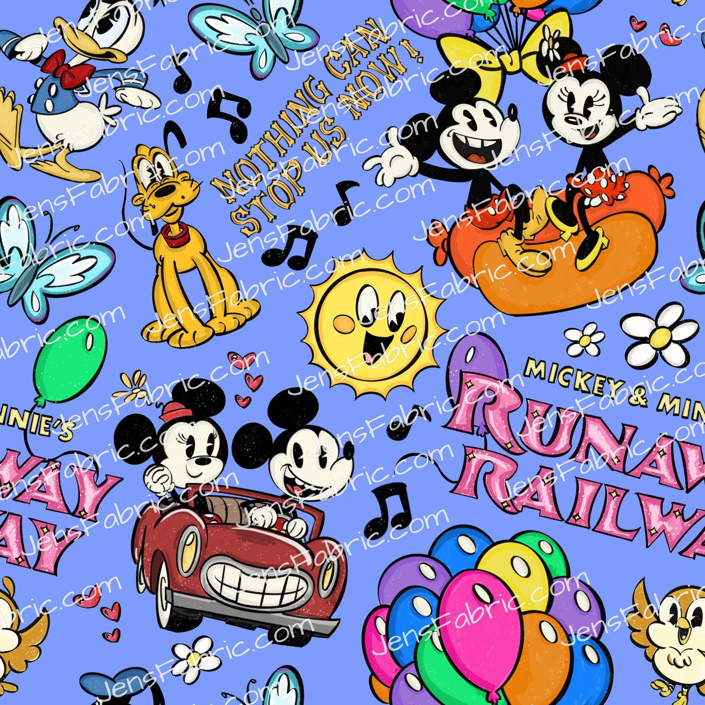 HHarlow Designs: Runaway Railroad on Periwinkle Blue