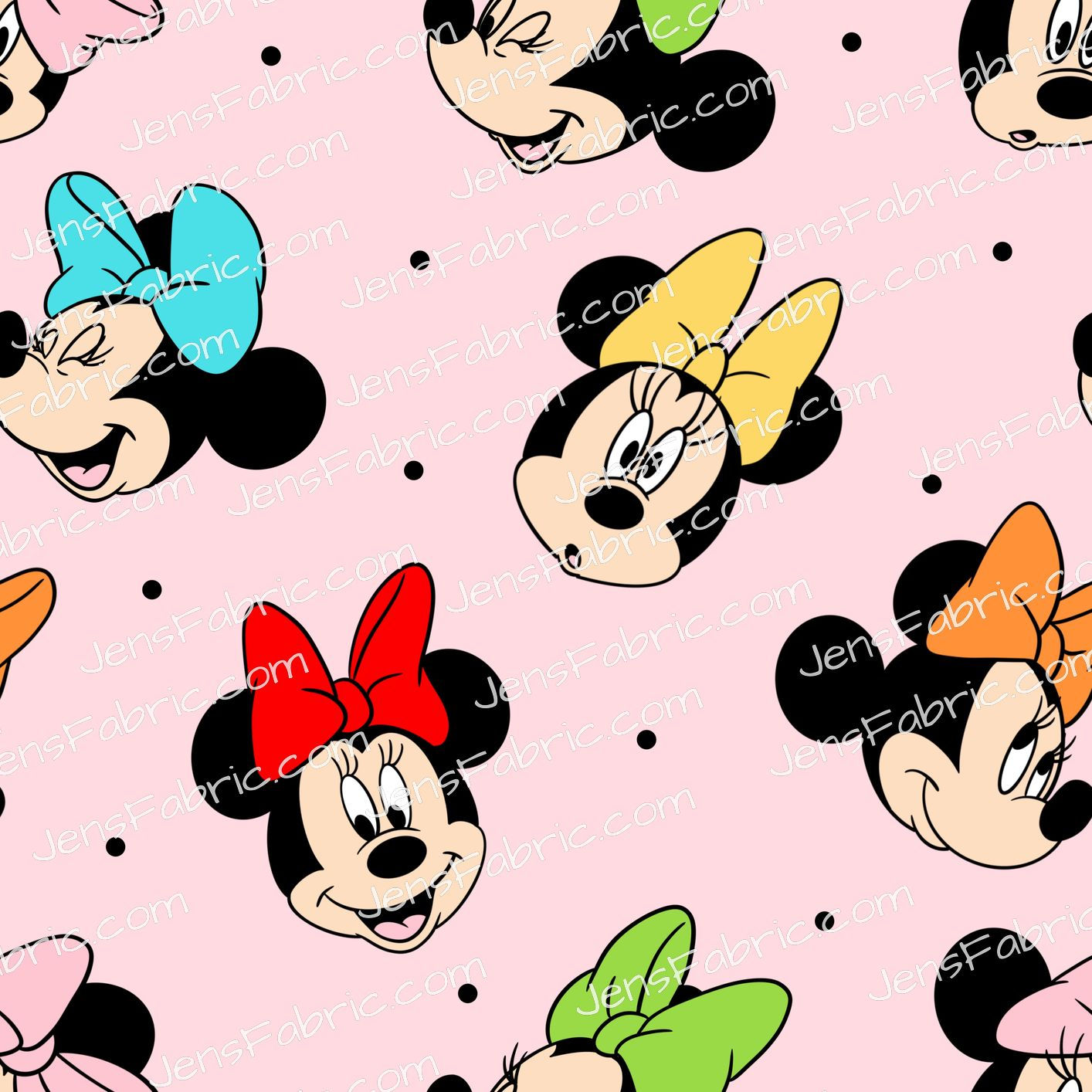 HHarlow Designs: Minnie Mouse with Rainbow Bows on Light Pink