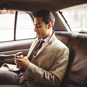 Businessman in a Car