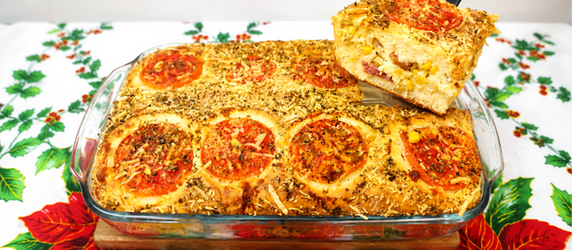 NÃO PRECISA SOVAR❗😍 TORTA DE BACON E CALABRESA DE LIQUIDIFICADOR — FÁCIL, RÁPIDA E DELICIOSA!