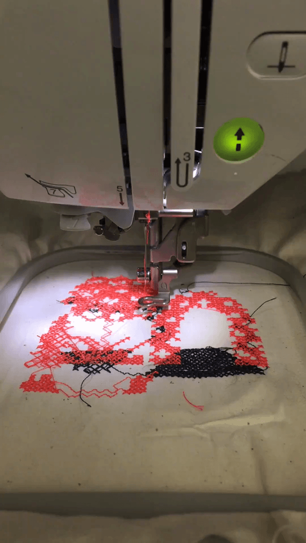 Cross stitch on automatic machines