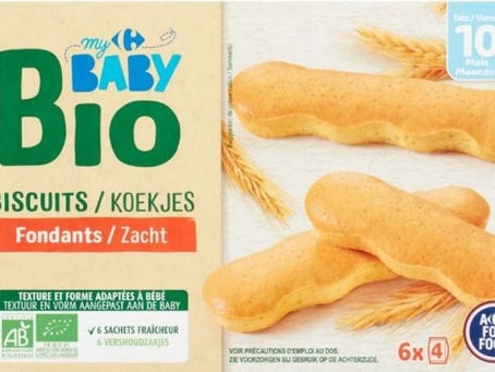 Carrefour, we współpracy AFSCA, wycofał ze sprzedaży produkt Biscuits Fondants (Carrefour Baby Bio, 120 g) z powodu stwierdzonego zbyt wysokiego poziomu aflatoksyn