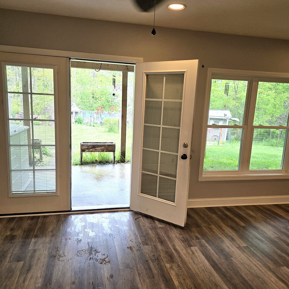 View of yard from living room