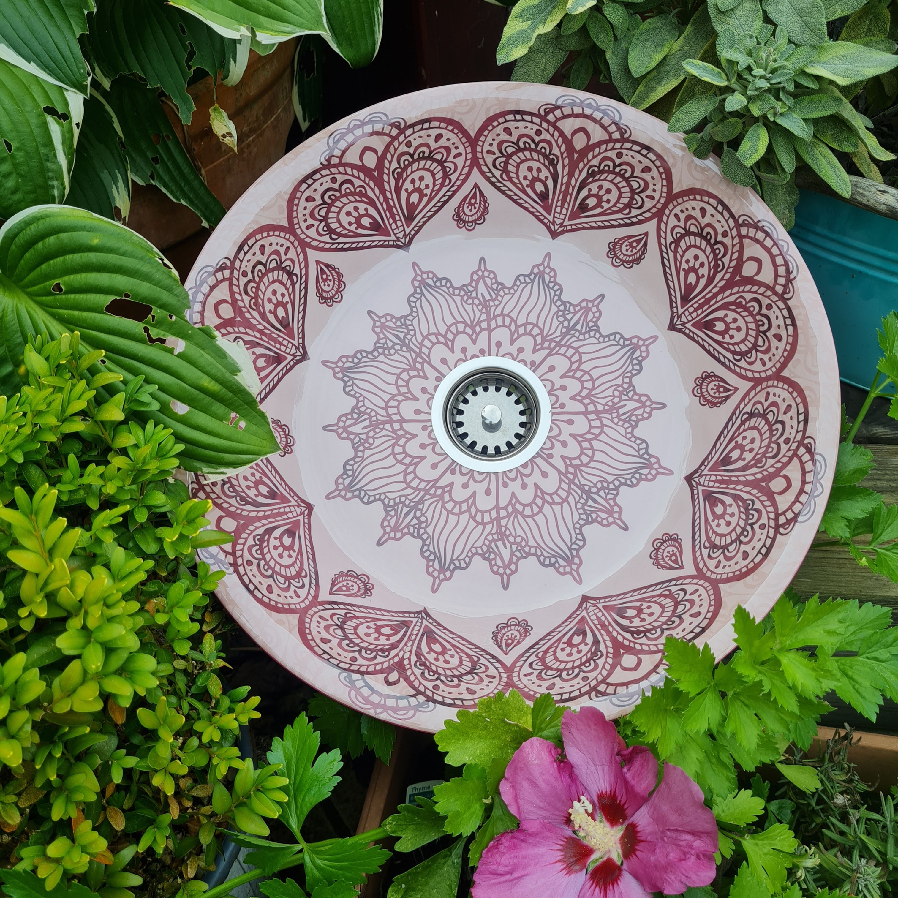 Pink Mandala boho sink