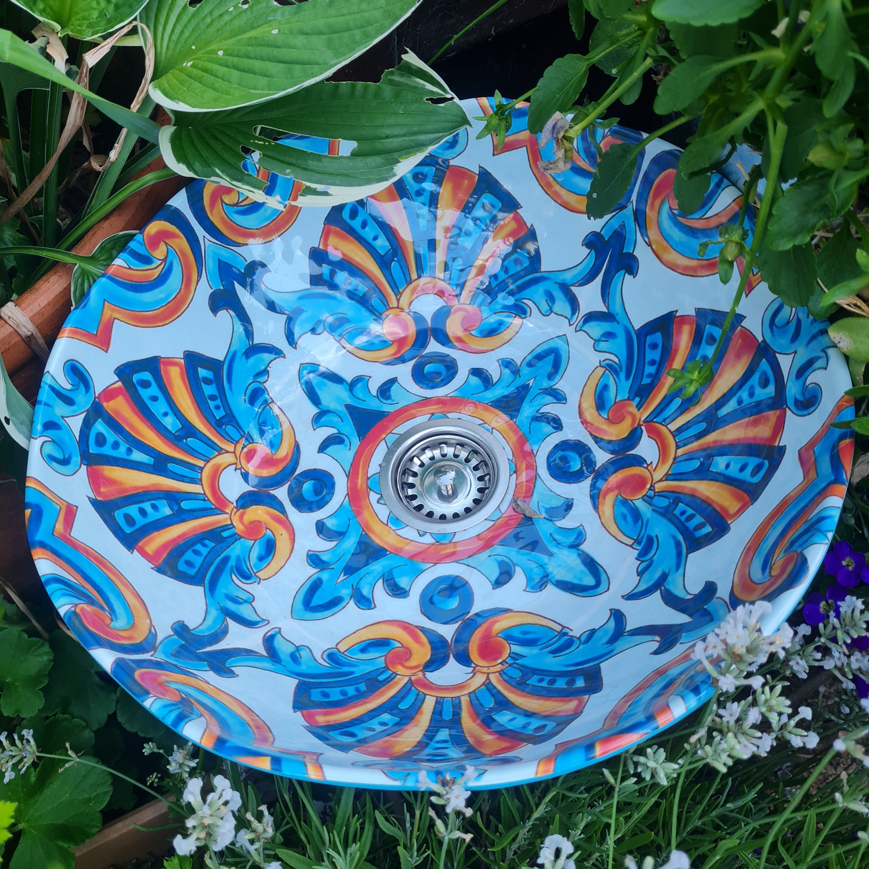 Blue Orange Camper Sink