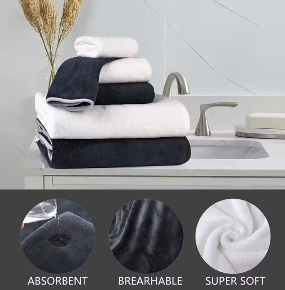 Миниатюра: Комплект от 4 броя ултра-меки микрофибърни кърпи/хавлии