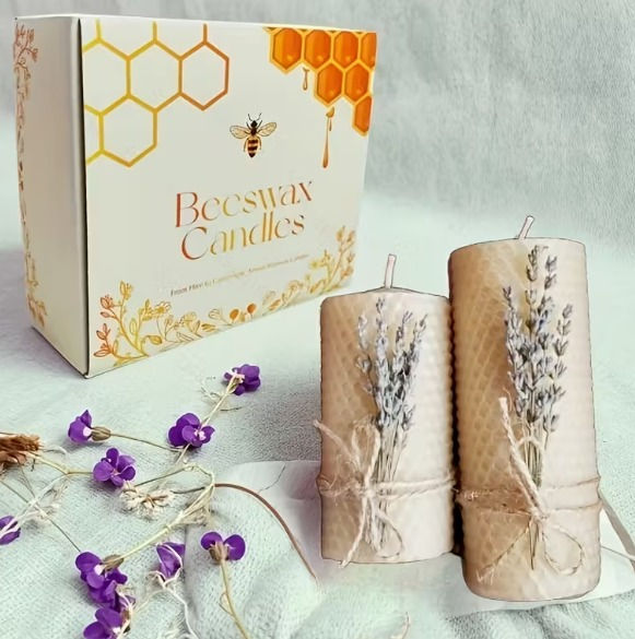 Миниатюра: Комплект от 2 бр восъчни свещи