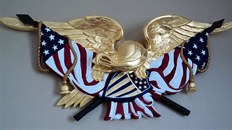 Bellamy eagle, hand carved and signed by William Francis Brown