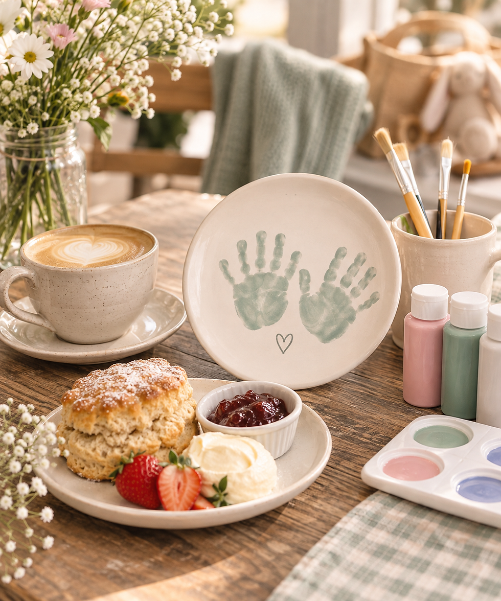 Pottery Keepsakes, Coffee & Scones