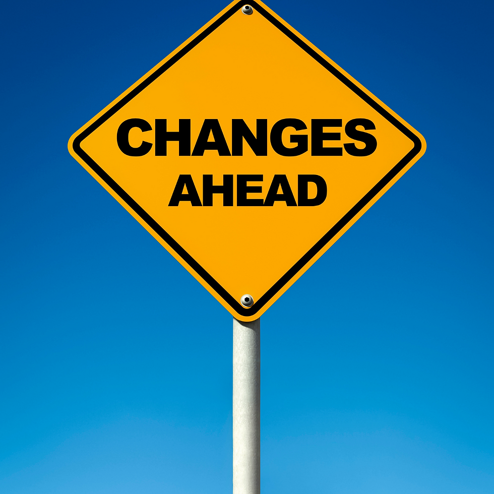 Changes ahead sign