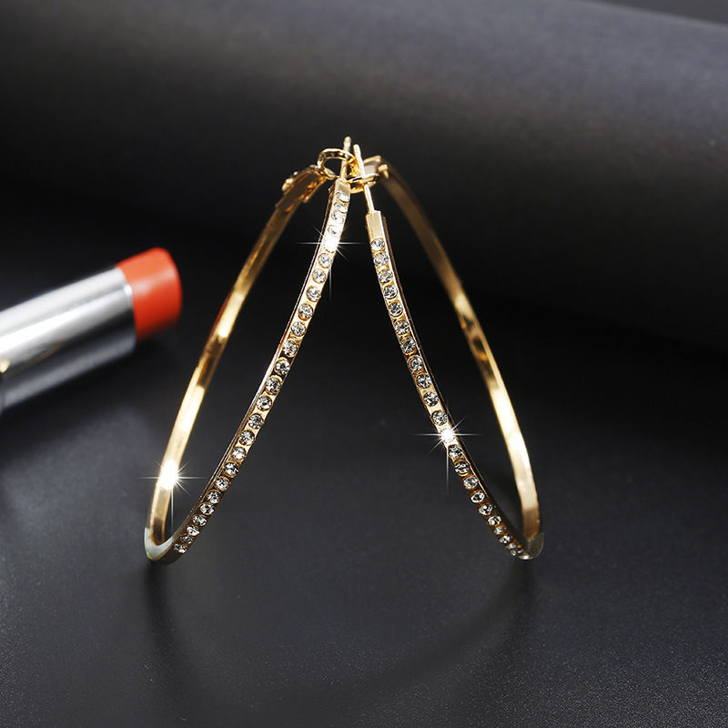 Thumbnail: Rhinestone Statement Hoop Earrings