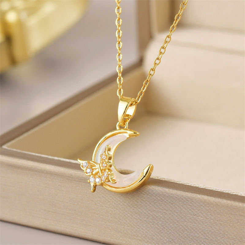 Thumbnail: Butterfly Zircon Tassel Necklace