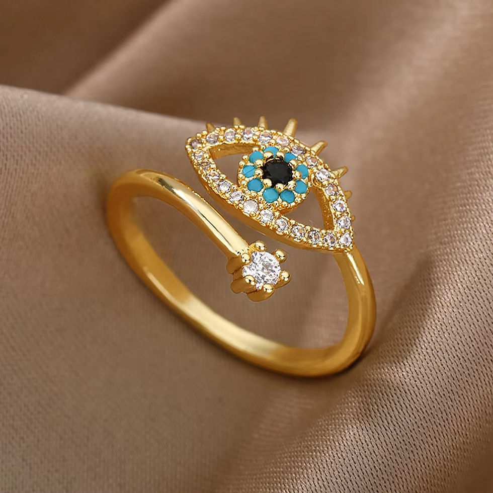 Thumbnail: Golden Evil Eye Zircon Ring