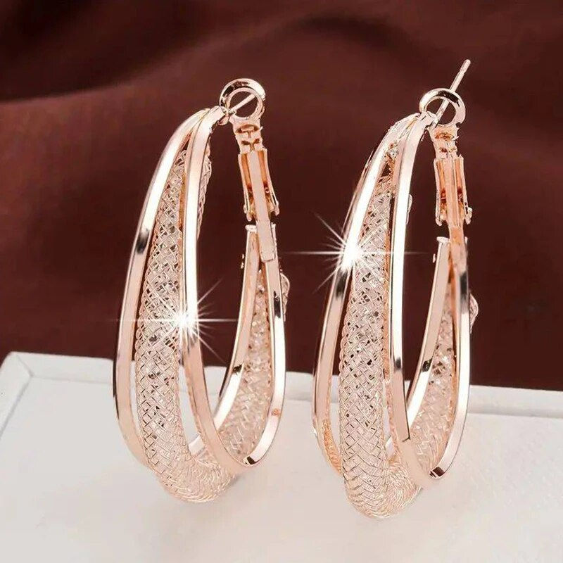 Thumbnail: Twisted Crystal Hoop Earrings