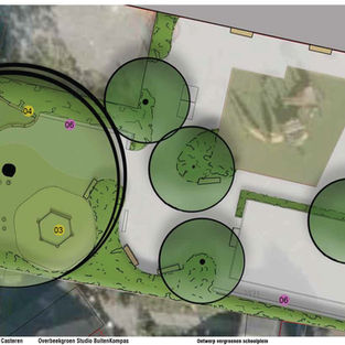 Ontwerp voor een groen en natuurrijk schoolplein in Casteren