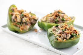 Turkey and Spinach Stuffed Bell Peppers