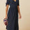 Thumbnail: Olga cheesecloth dress - navy