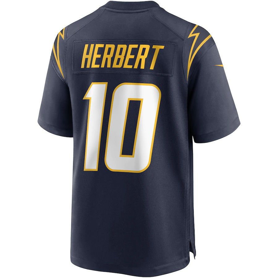 LA.Chargers #10 Justin Herbert Navy Game Jersey Stitched American Football Jerse