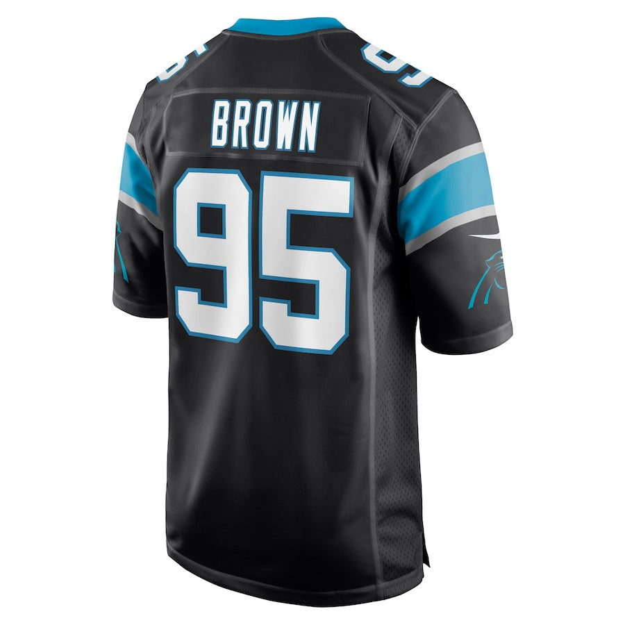 C.Panthers #95 Derrick Brown Black Player Game Jersey Stitched American Football