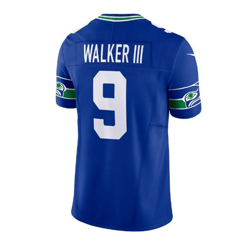 S.Seahawks #9 Kenneth Walker III Throwback Vapor F.U.S.E. Limited Jersey - Royal