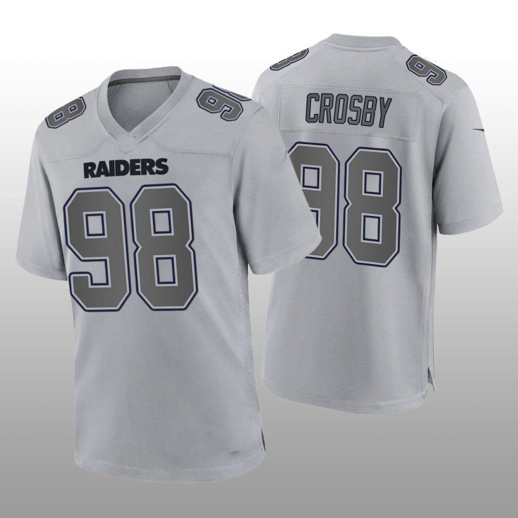 LV.Raiders #98 Maxx Crosby Gray Atmosphere Game Jersey Stitched American Footbal
