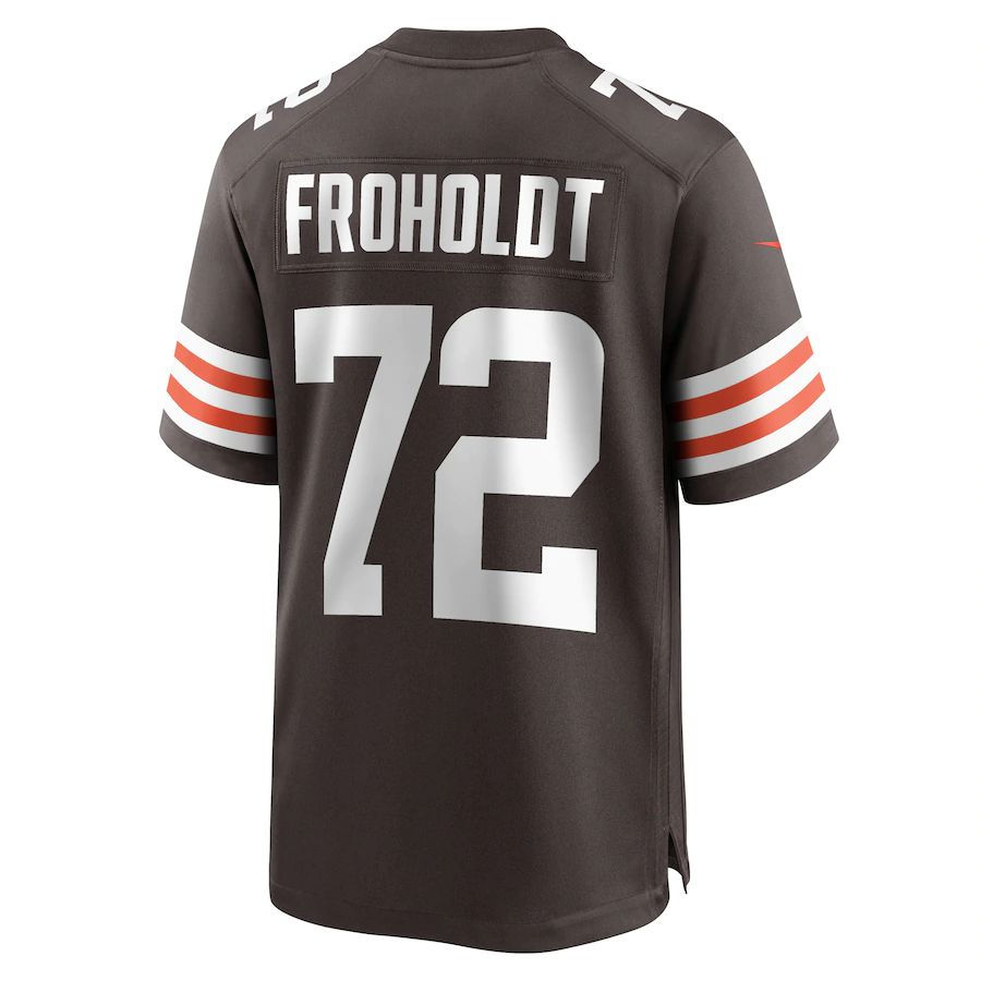 C.Browns #72 Hjalte Froholdt Brown Game Player Jersey Stitched American Football