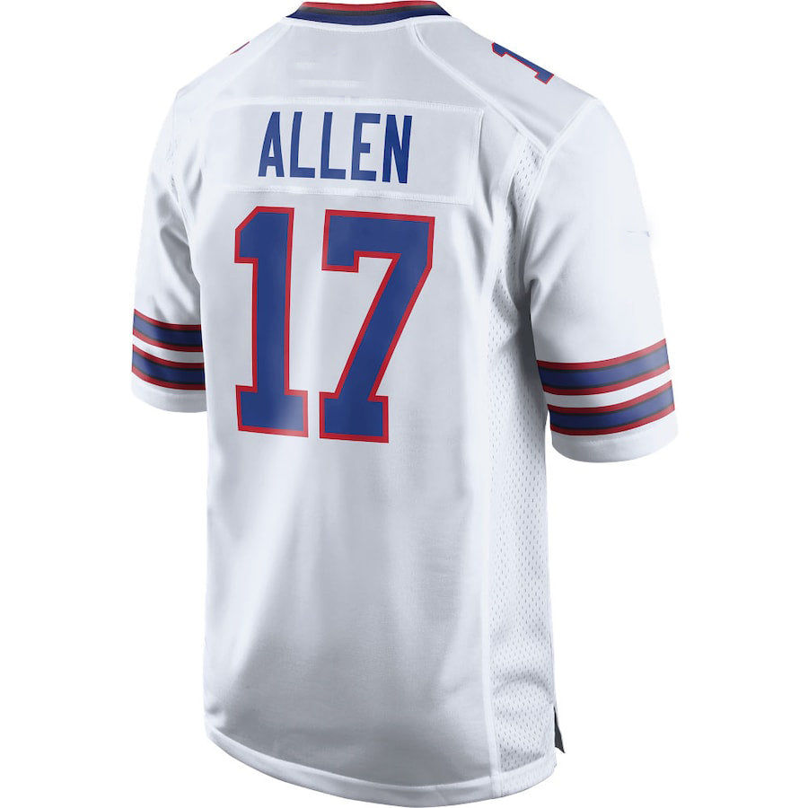 B.Bills #17 Josh Allen White Game Player Jersey Football Stitched American Jerse
