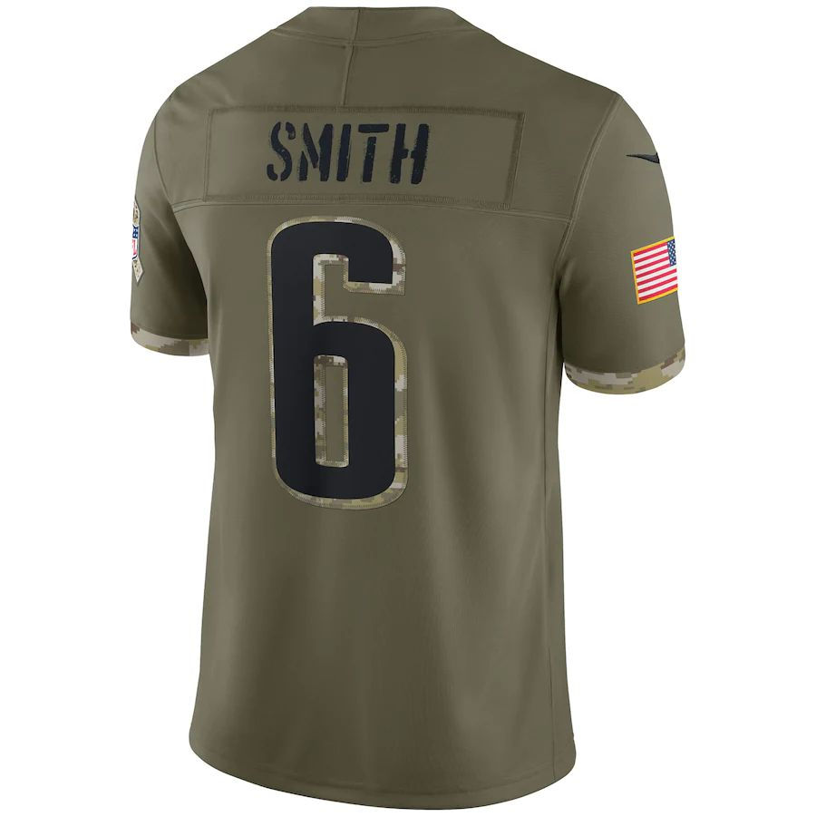 P.Eagles #6 DeVonta Smith Olive 2022 Salute To Service Limited Jersey Stitched A