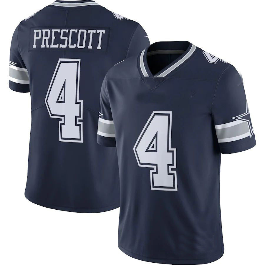 D.Cowboys #4 Dak Prescott Navy Vapor Limited Player Jersey Stitched American Foo