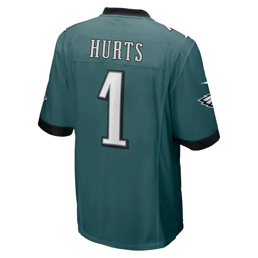 P.Eagles #1 Jalen Hurts Midnight Green Team Game Jersey Stitched American Footba