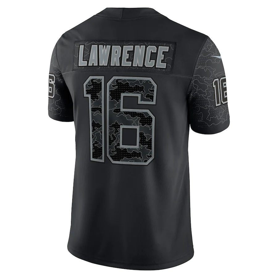 J.Jaguars #16 Trevor Lawrence Black RFLCTV Limited Jersey Stitched American Foot