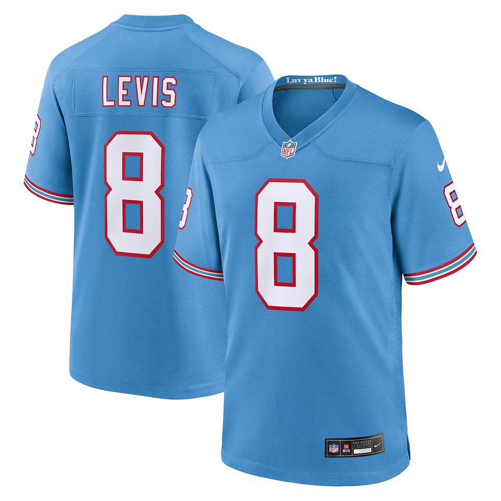 Men's Nike Will Levis Light Blue Tennessee Titans Oilers Throwback Player Game J