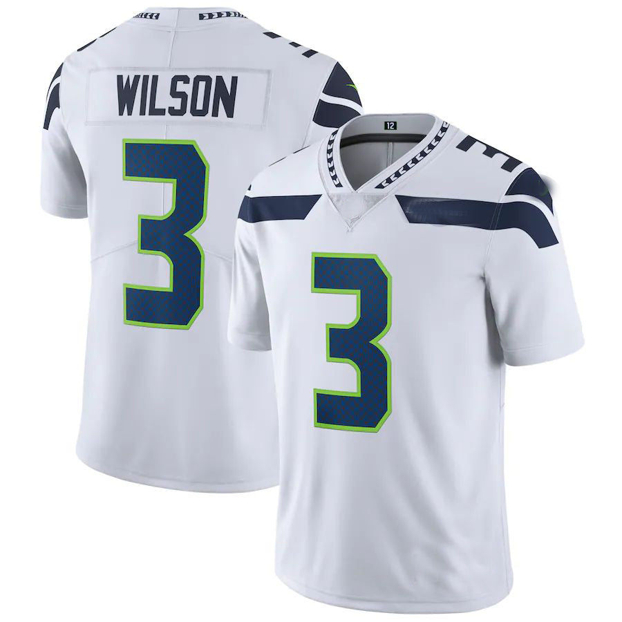 S.Seahawks #3 Russell Wilson White Vapor Untouchable Limited Player Jersey Stitc