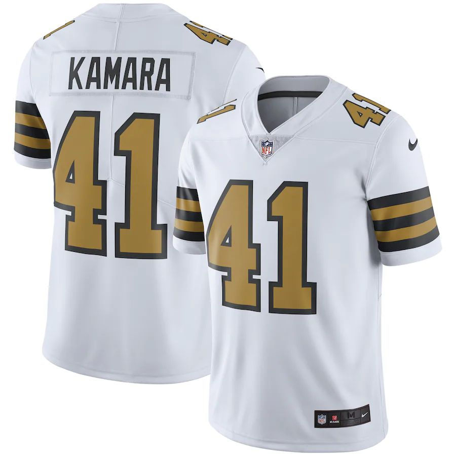 NO.Saints #41 Alvin Kamara White Vapor Untouchable Color Rush Limited Player Jer