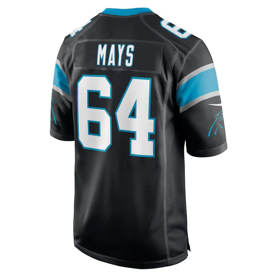 C.Panthers #64 Cade Mays Black Game Player Jersey Stitched American Football Jer