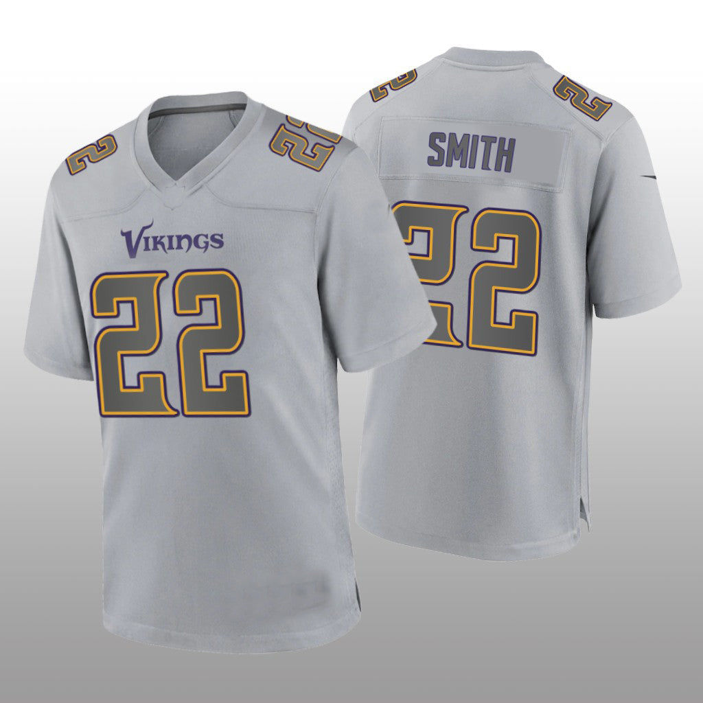 MN.Vikings #22 Harrison Smith Gray Atmosphere Game Jersey Stitched American Foot