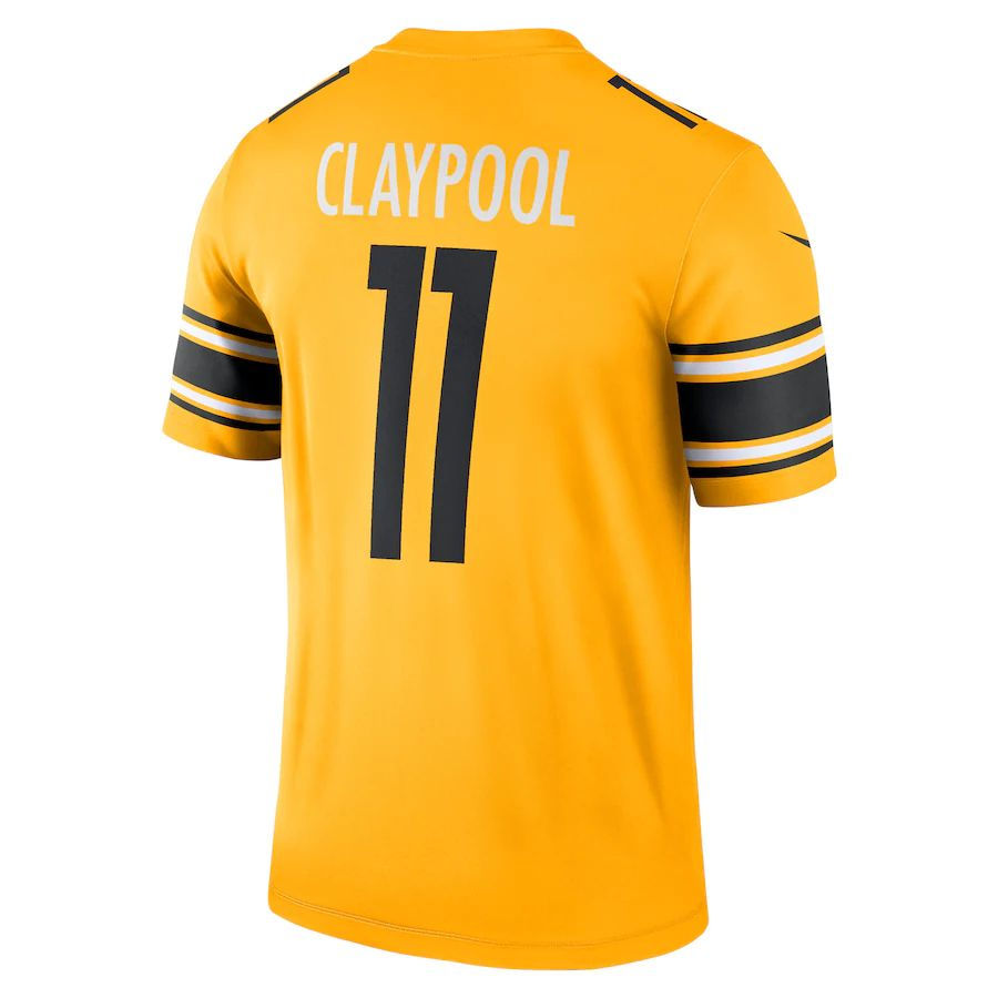 P.Steelers #11 Chase Claypool Gold Inverted Legend Jersey Stitched American Foo
