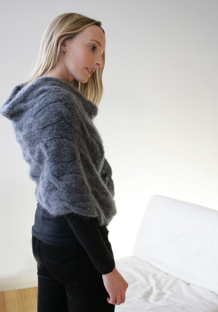 Thumbnail: 331 Mohair Cable Poncho - digital download