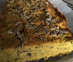 High protein Zucchini, olive and parmesan bread