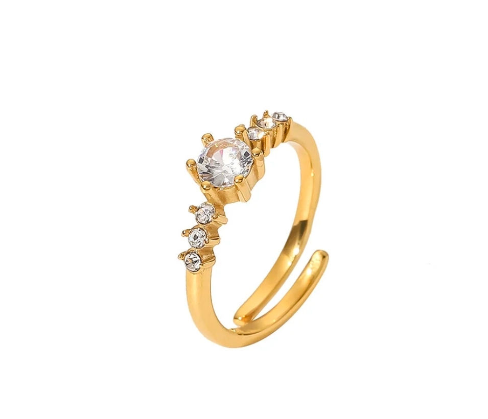 Cluster Diamond Adjustable Ring
