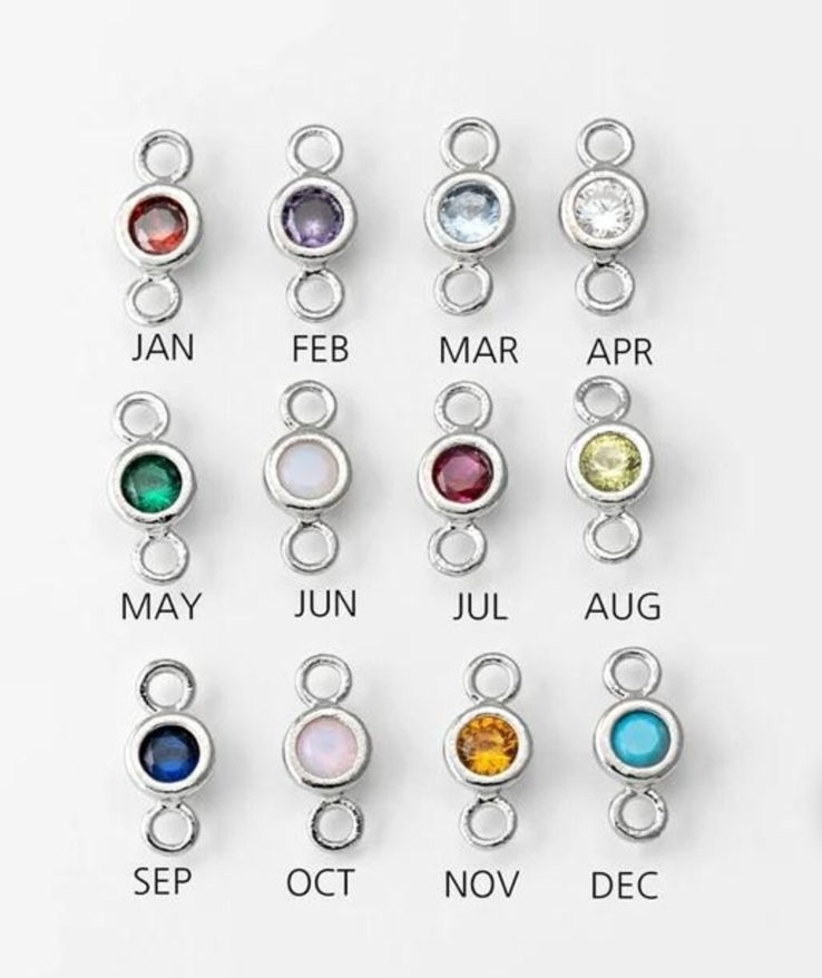 925 Sterling Silver Birthstone Connector 5 Pack
