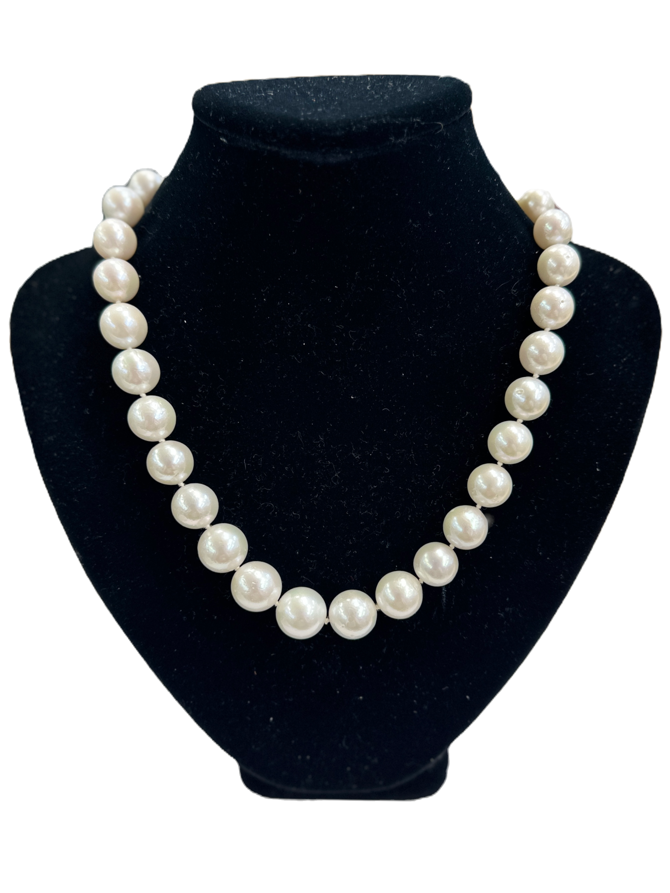 White Freshwater Pearl Necklace large bridal
