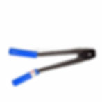Thumbnail: Black plastic strapping tool with blue handles
